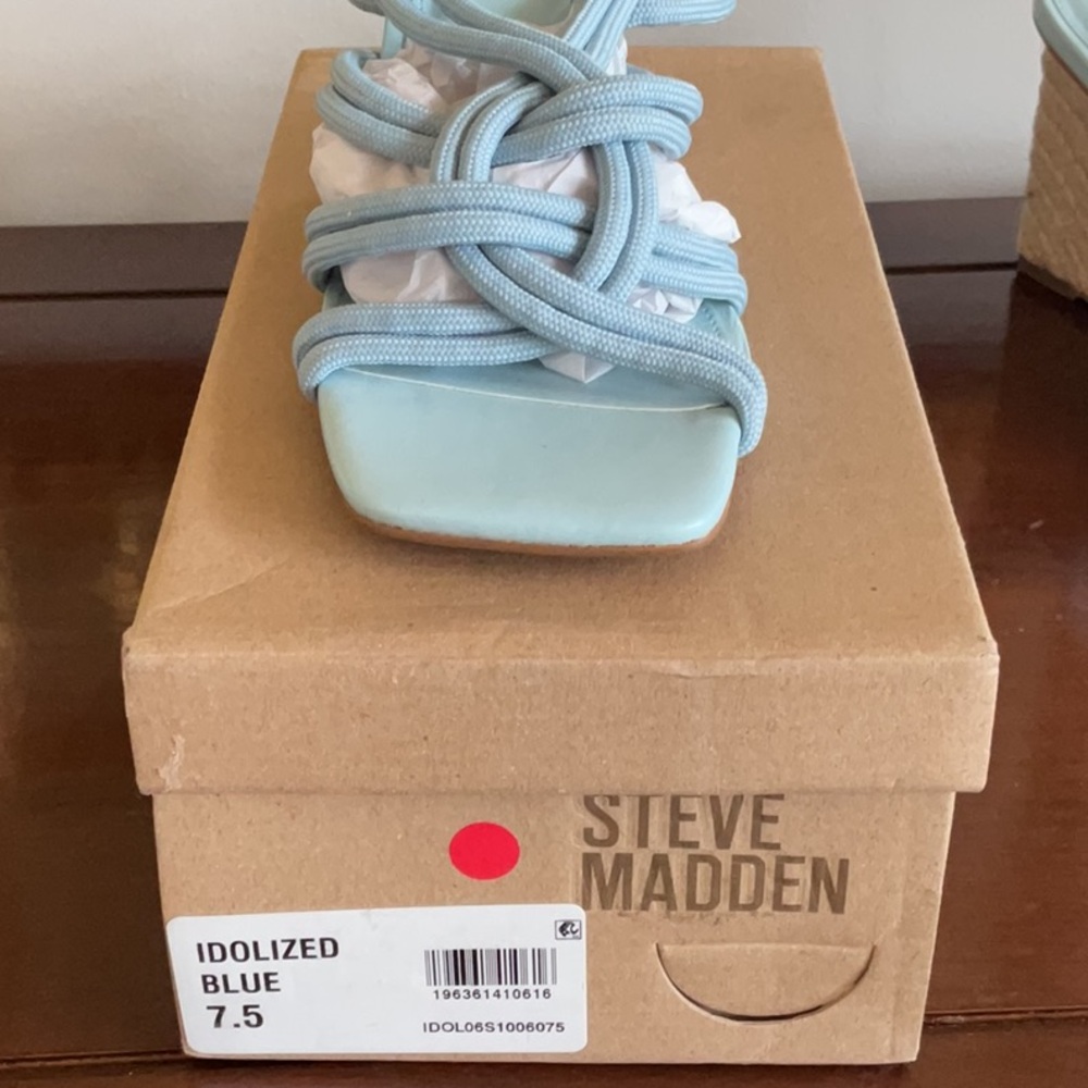 Steve Madden Sky Blue Strappy Heels - Picture 3 of 4